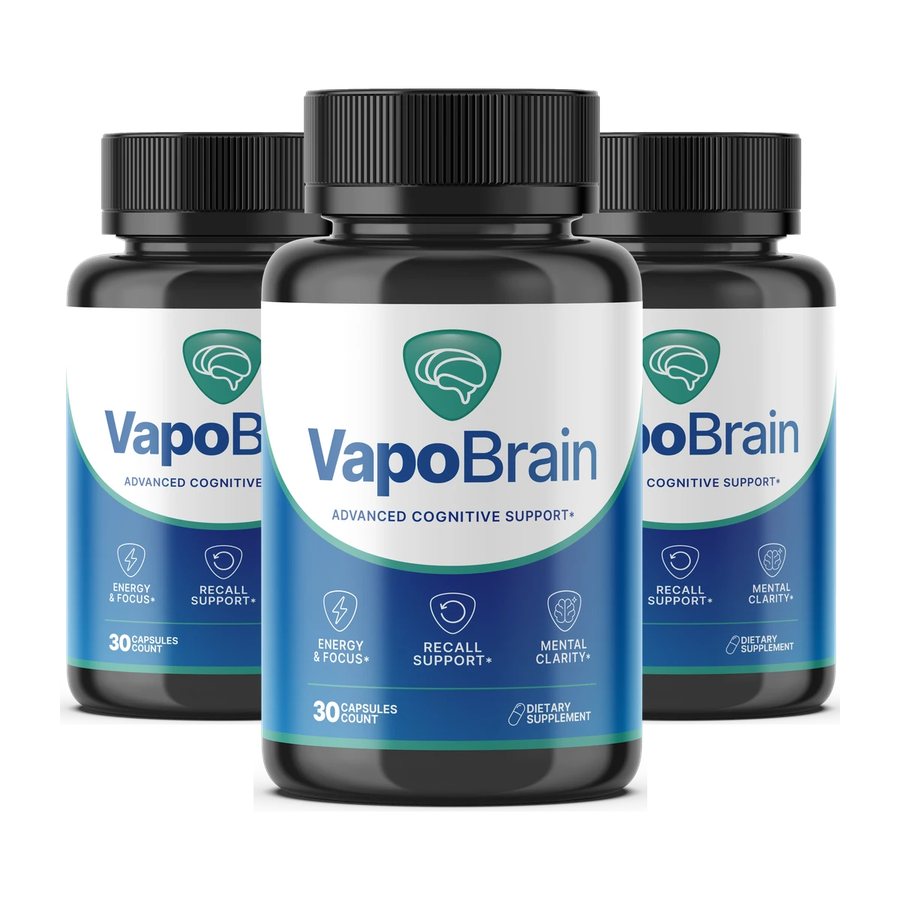 Three bottles of VapoBrain capsules